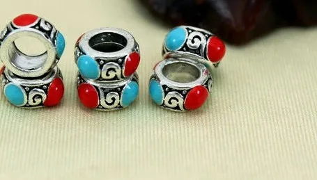 10 шт. Крышки-разделители Aladdin Petals эмалированного металла для ювелирных изделий в стиле Клузонне Непальского стиля для изготовления браслетов DIY.