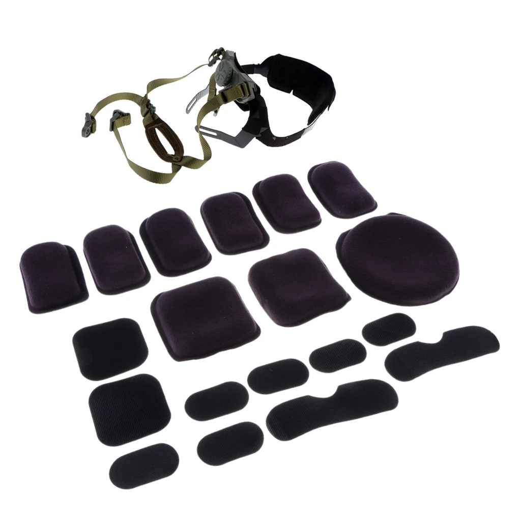 

Helmet Chin Strap for Fast/MICH/ACH/IBH Helmets, H-NAPE Suspension System with Bolts and Screws + Protection Cushion Pads