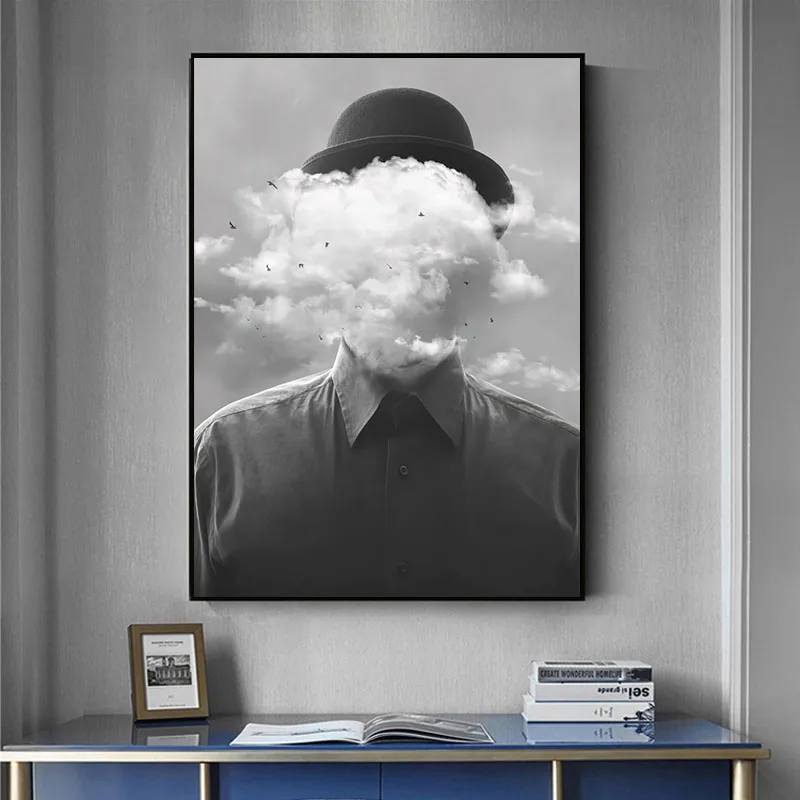 

Modern Man Faceless Portrait Poster Canvas Paintings Wall Art Prints Picture for Living Room Interior Home Decoration No Frame