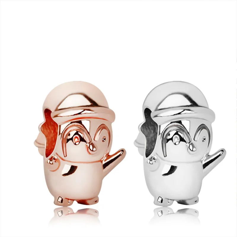 Подходит для браслета pandora шармы пингвин в шляпе кулон ювелирные изделия бисер diy