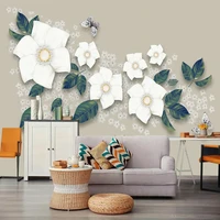 custom 3d mural wallpaper european retro style oil painting flowers butterflies wall paper for living room bedroom home decor