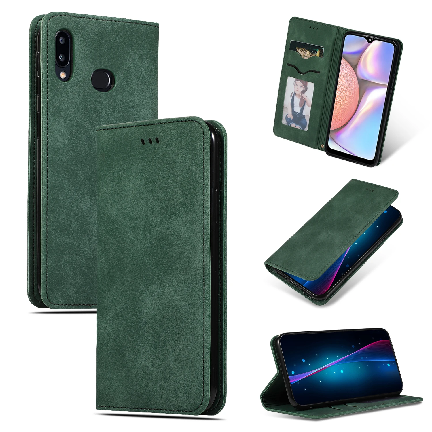 Чехол книжка из кожи с полной защитой для Samsung Galaxy A10S A20S A51 A71 A81 A91 S20 S10 A70 A50 A30 A40 S8 S9