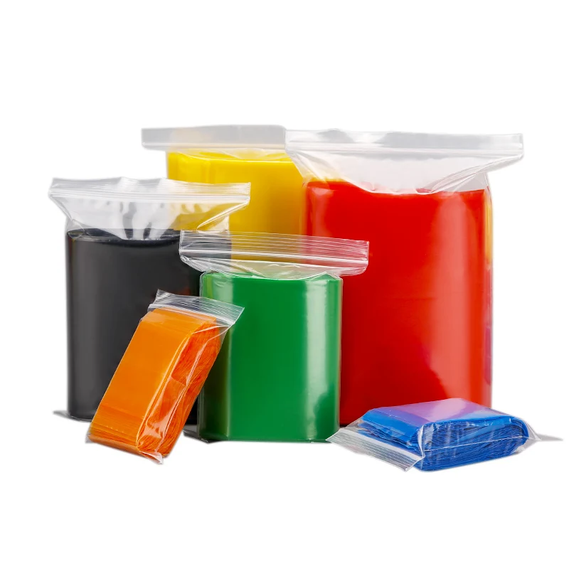 Тонкое пластиковых пакетов с застежкой молнией 500 шт. пять Цвет красного и