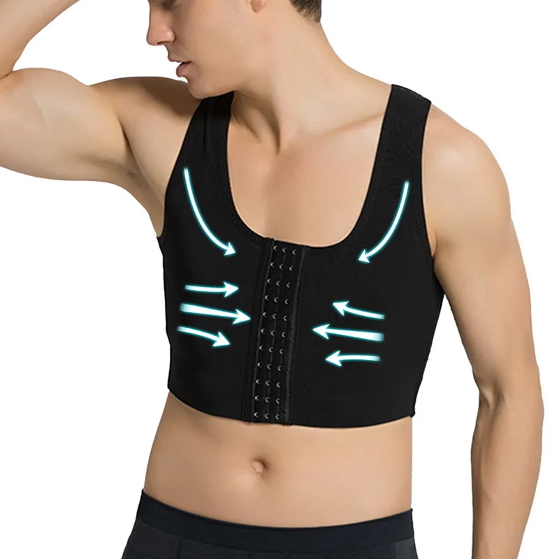 Мужская утягивающая рубашка для коррекции фигуры компрессионная груди из