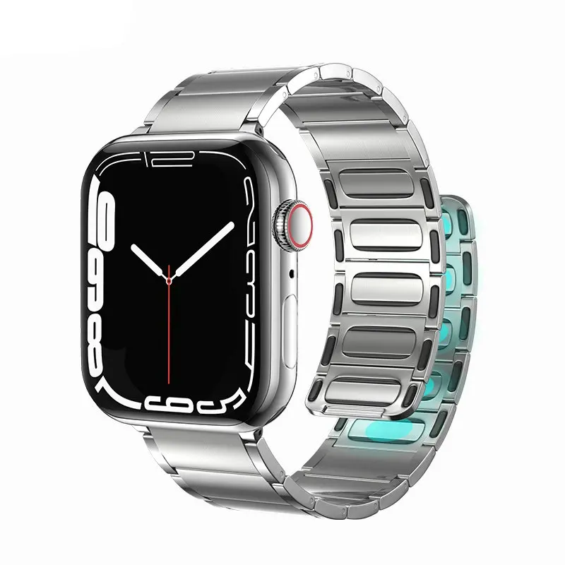 

Обновленный ремешок для часов Apple Watch, сменный титановый серый браслет для iwatch 7 6 5 4 3, 45 мм 41 мм 44 мм 42 мм 40 мм 38 мм