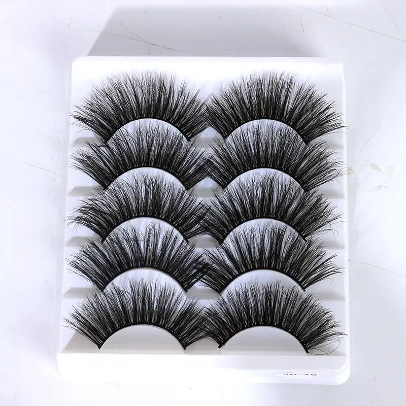 

3D55 False Eyelashes 5 Pairs Set 3D Chemical Fiber Eyelashes Box