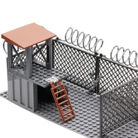 city building blocks model assembling scene isolation barbed wire room toys for children