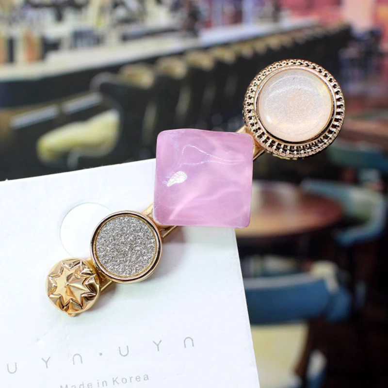 

1PC Zinc Based Alloy & Acrylic Hair Clips Findings Blue For Women Jewelry 6cm