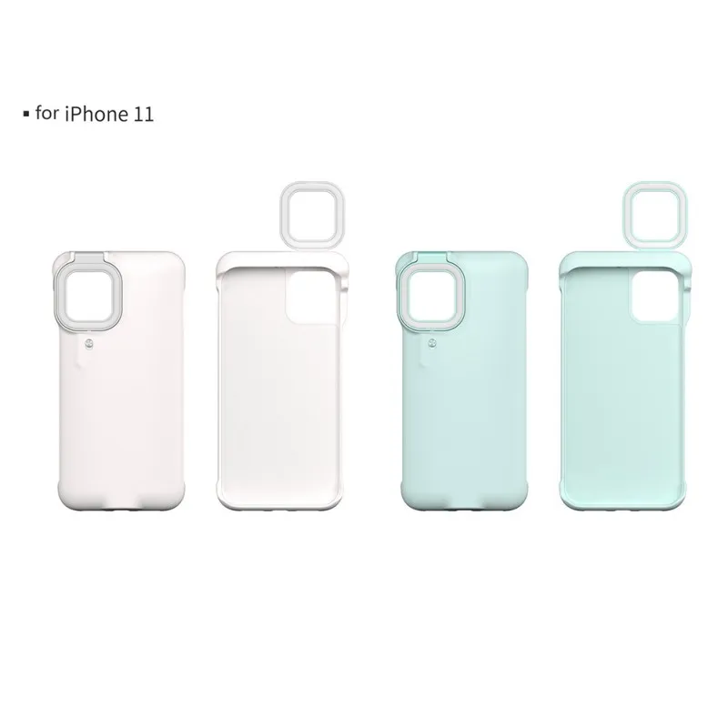 

Enhance Light Selfie Case For iPhone 12 11 Pro Max 12Pro X Xs Max Luminous Circle Ring LED Light Glow Cover Taking Photo Capa