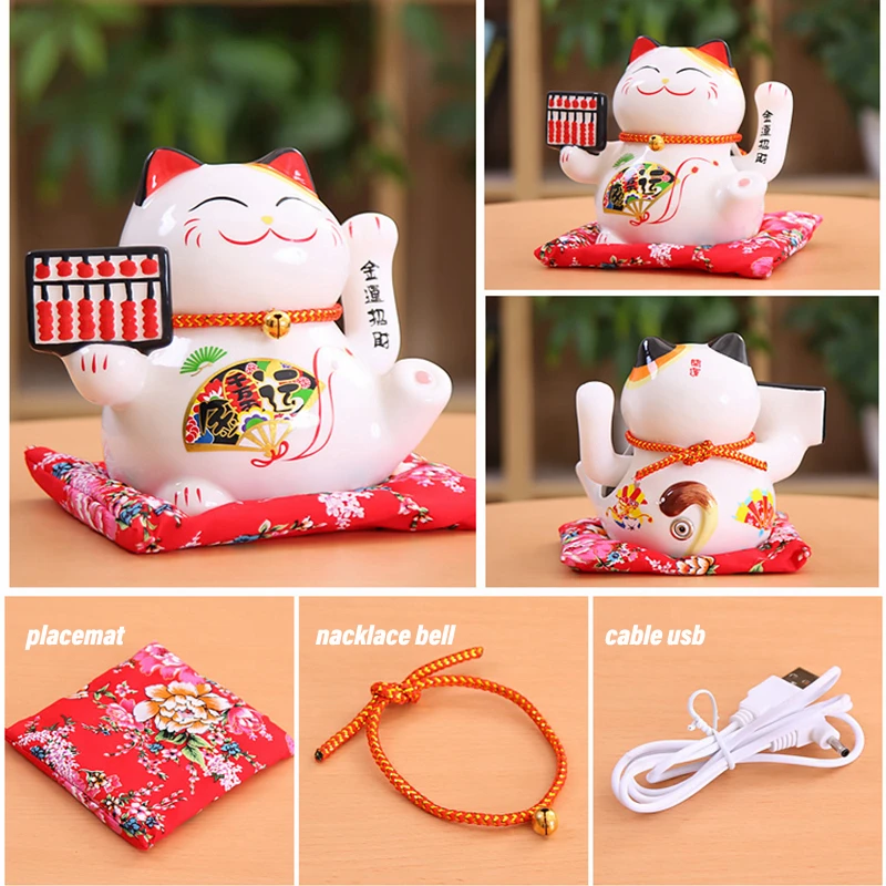 6 дюймов Керамика призыва кошки развевающийся ручной фигурка на удачу