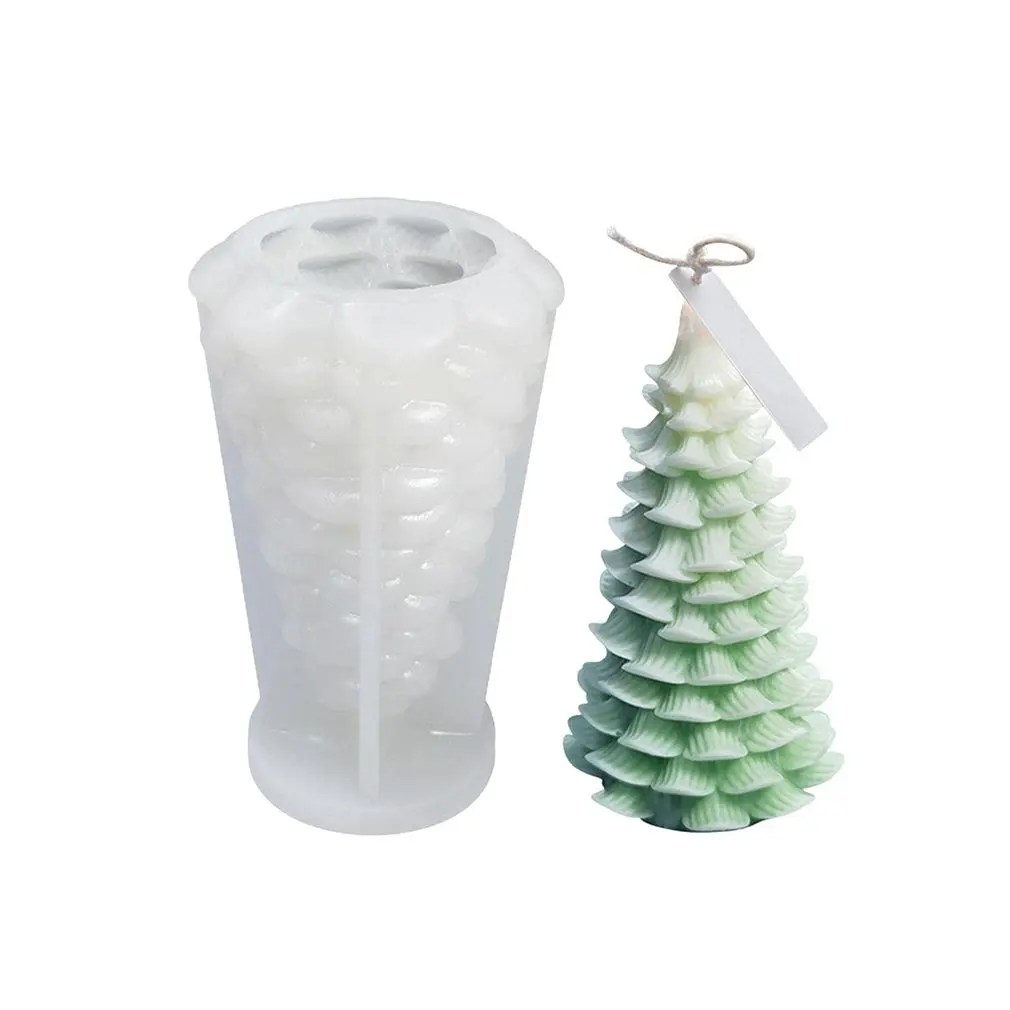 

3D Silicone Mold Christmas Tree Scented Candle Silicone Mold Diy Diffused Gypsum Handmade Soap Ice Cube Mold