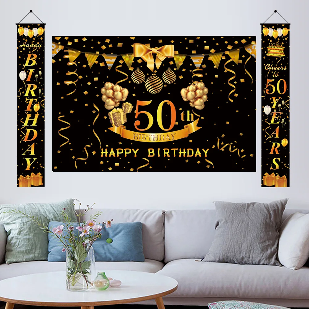

Birthday Background Decor 30 50 60 65 70th Birthday Party Decor Adult Birthday Party Supplies Years Anniversary