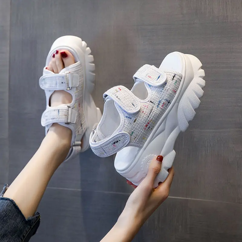 

Summer 2021 New Velcro Shoes for Women Sandals Fashion Casual Women Sandals Platform Sandals