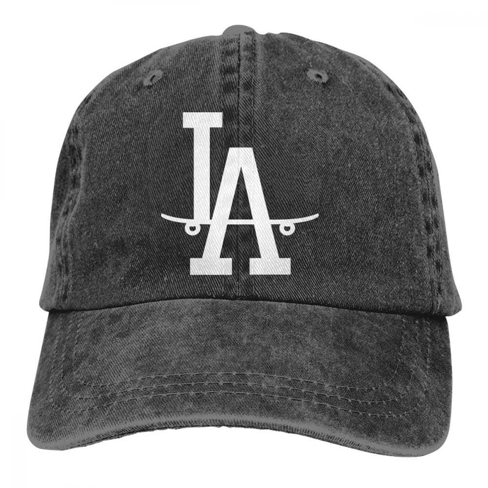 Los Angeles LA скейтборд Casquette черные унисекс Мужские Женские джинсовые бейсболка с