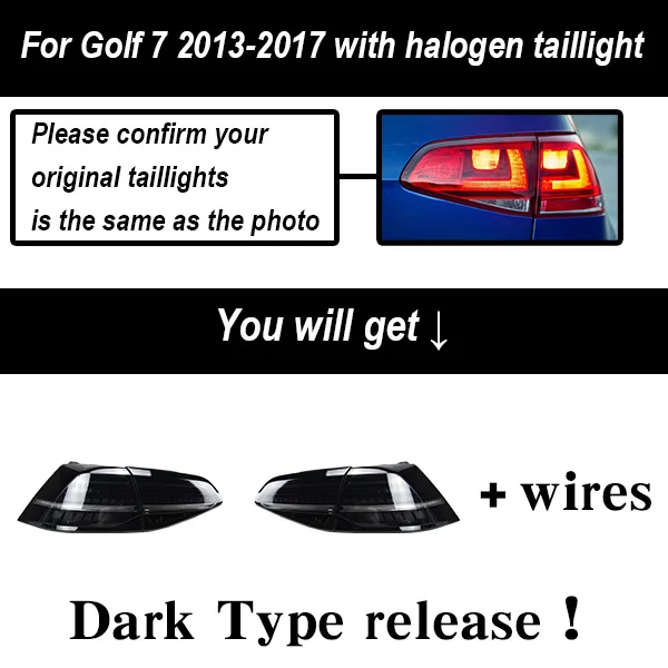 AKD Тюнинг автомобилей задние фонари для Golf 7 Golf MK7 Golf 7,5 задние фонари светодиодный DRL ходовые огни Противотуманные фары с ангельскими глазками задняя парковка - Цвет: Golf 7 13-17 halogen