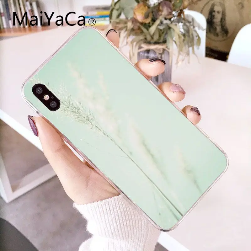 MaiYaCa простой маленький Свежий мятный зеленый DIY Роскошный чехол для iPhone X XS MAX 6 6s 7 7plus 8 8Plus 5 5S SE XR 10 - Цвет: A5