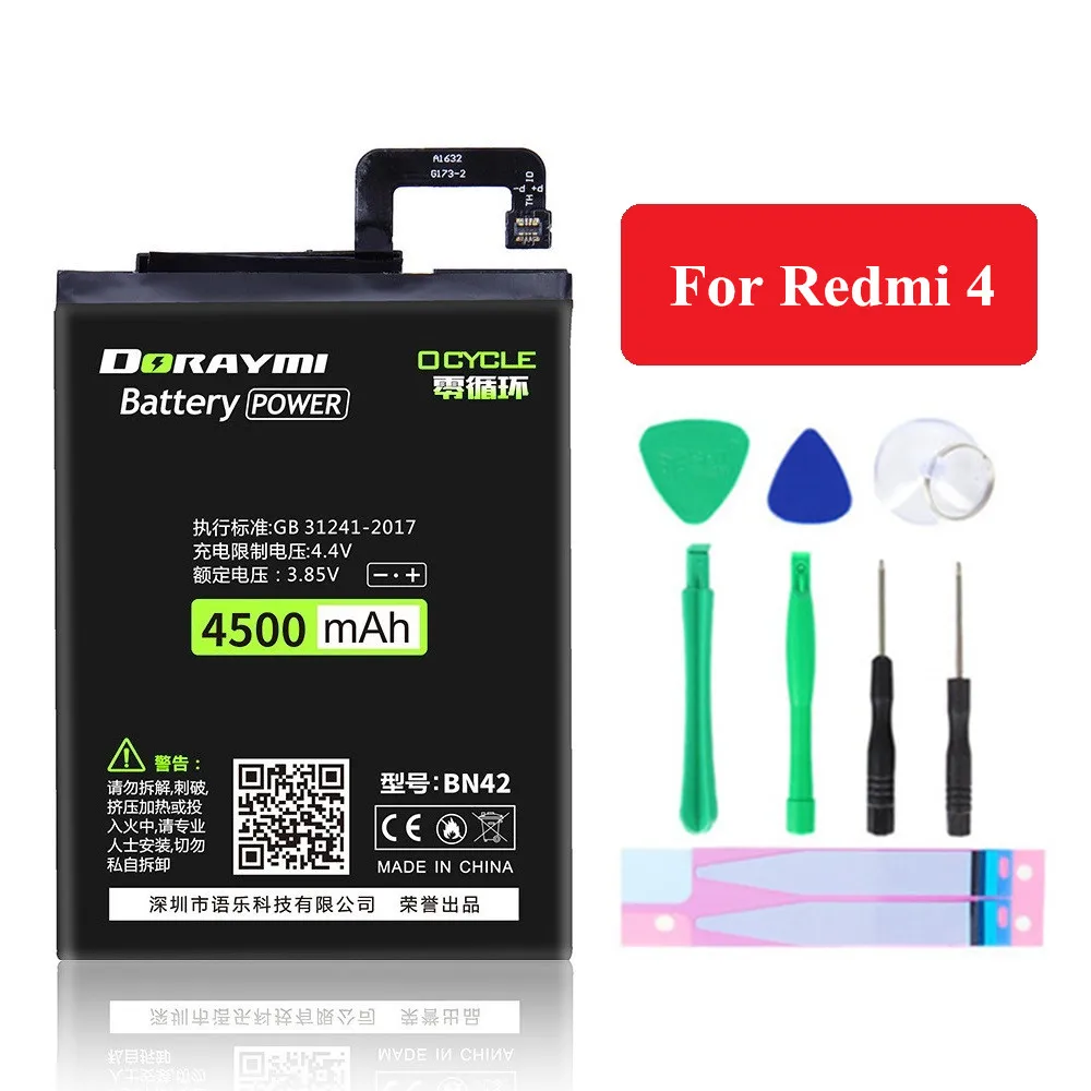 Батарея для телефона DORAYMI BM32 BM35 BN30 BN40 BN41 BN42 BM47 Xiaomi Redmi 3 3S 3X 4 4A PRO 4PRO 3PRO Note 4X Mi 4C -