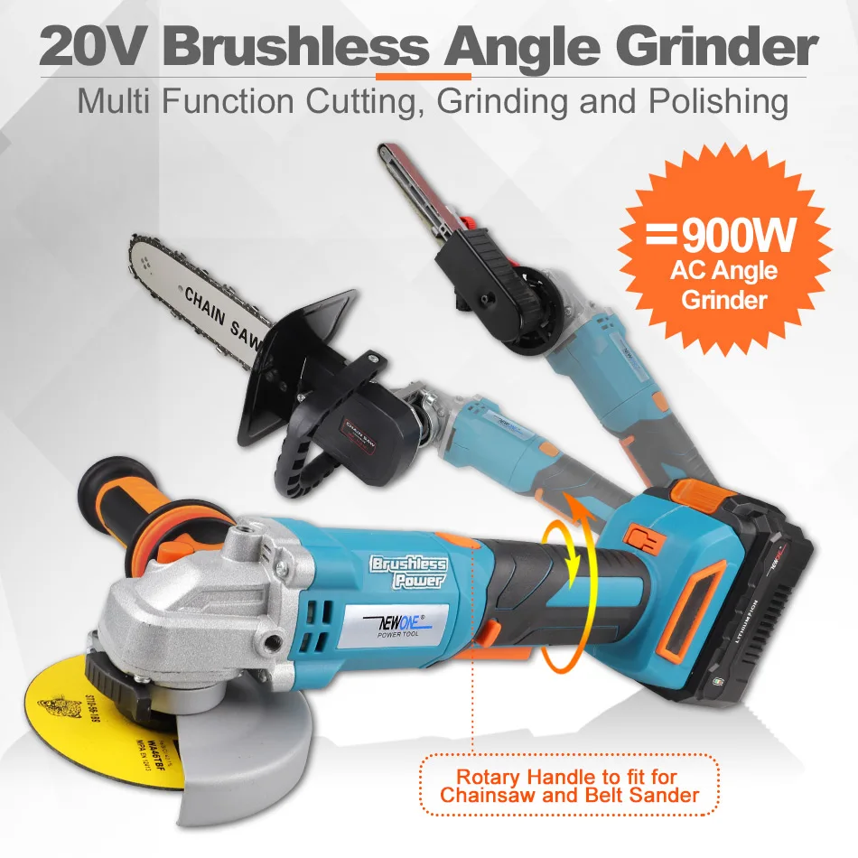 NEWONE 20V MAX Power Tool Combo Kit бесщеточный угловой шлифовальный станок беспроводная