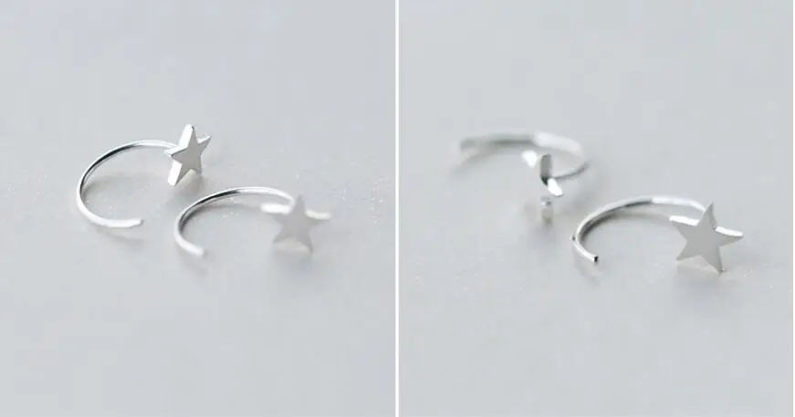 

100% 925 Sterling Silver Star Stud Earrings For Women Prevent Allergy Brincos pendientes mujer moda 2018 Brincos A122