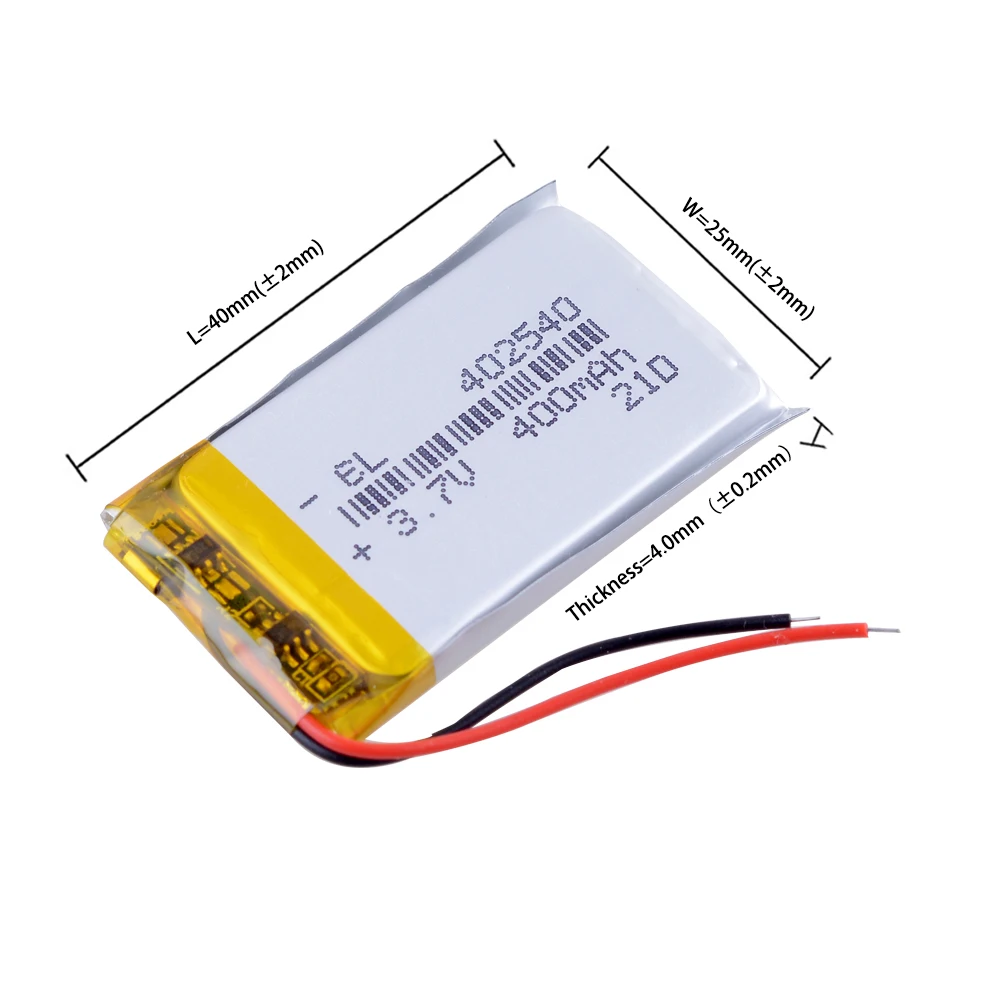 3 7 V 400mAh 402540 полимерный литий-ионный аккумулятор для bluetooth гарнитуры браслет