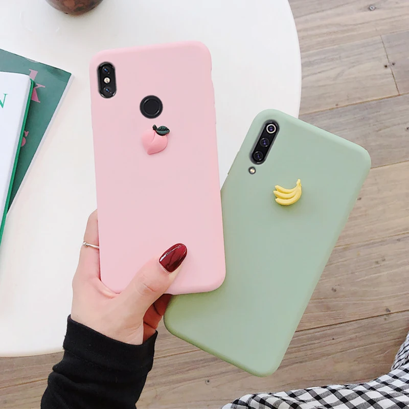 Милый 3D фрукт банан персиковый виноградный чехол для xiaomi mi A3 lite CC 9 9SE cc9 cc9e 9 8 se pro a1 a2 6 5x 6x матовая задняя крышка fundas