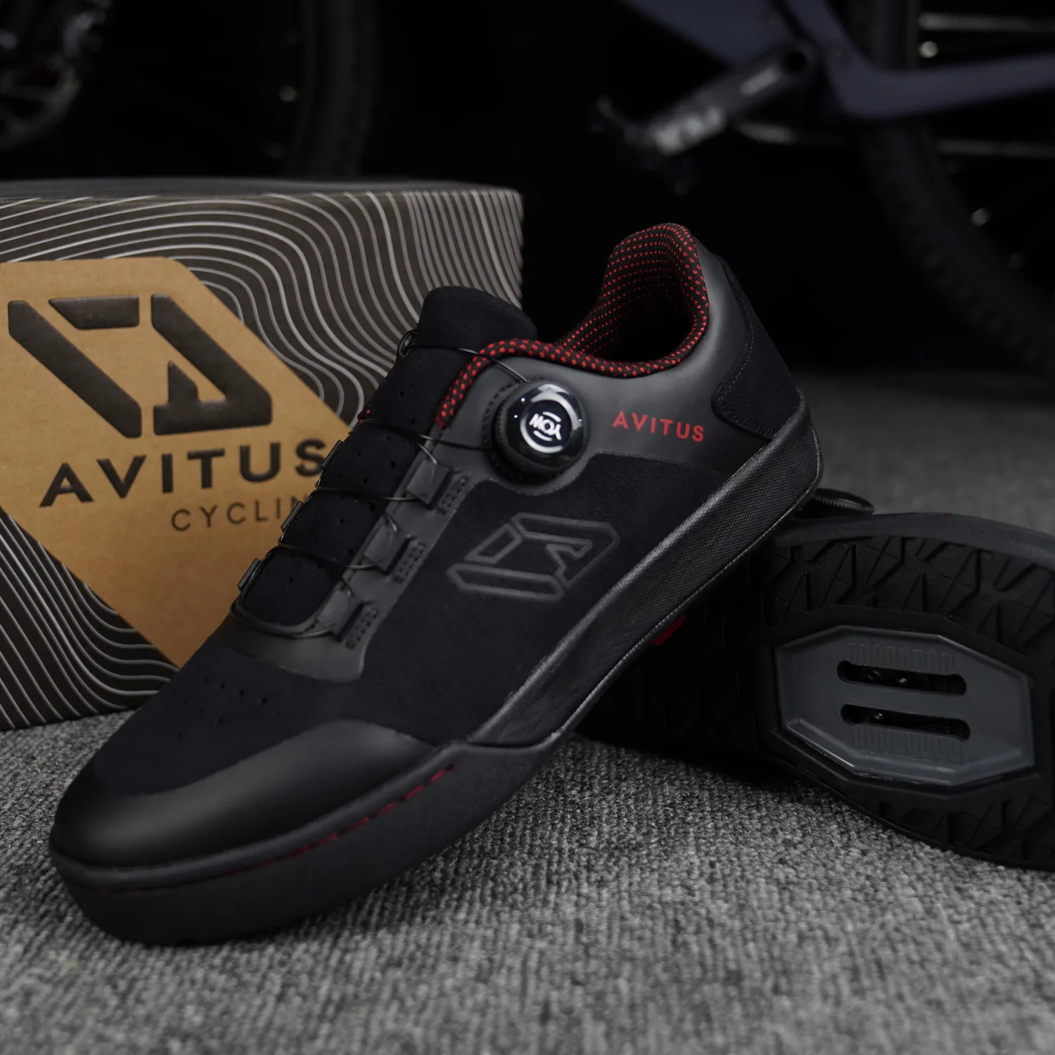 

AVITUS Men Zapatillas MTB Shoe with 2-Bolt SPD Cleats Rubber Sole for Downhill Enduro Gravel Mountain Bike Cycling Shoes