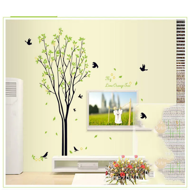Наклейка на стену Птица и дерево украшение для гостиной спальни детской комнаты