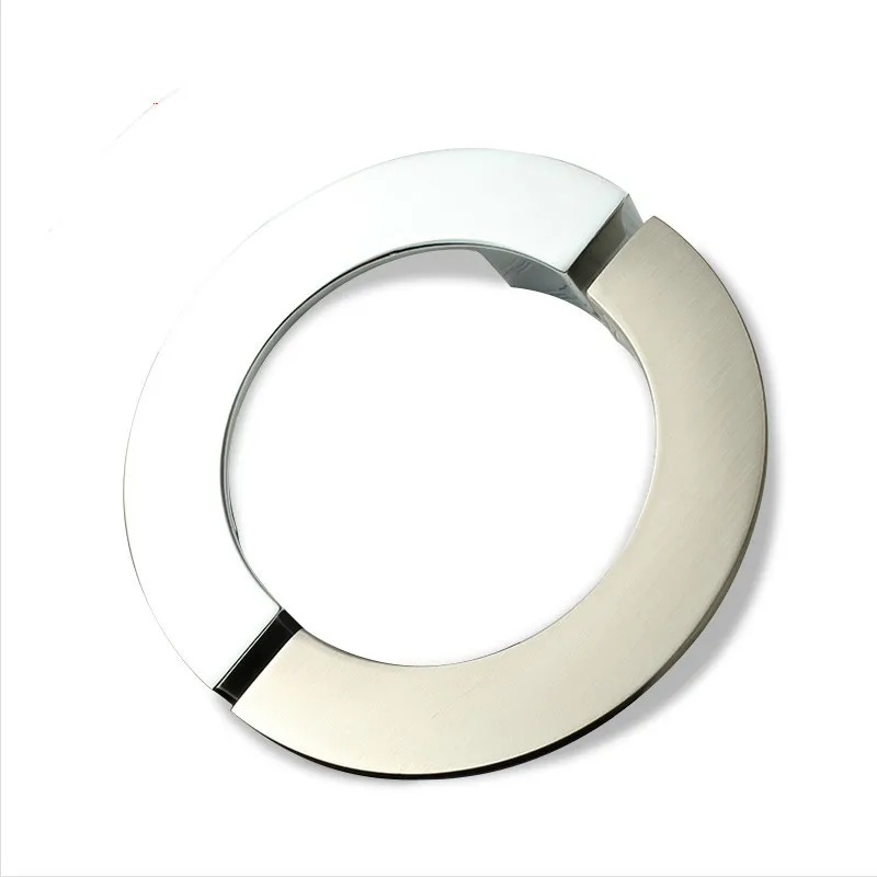 Цинковый сплав яркий хром современный шкаф ручки круглый раздвижные дверные для