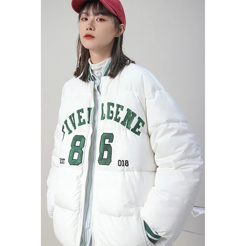Винтажная бейсбольная куртка с надписью плотная зимняя верхняя одежда корейские