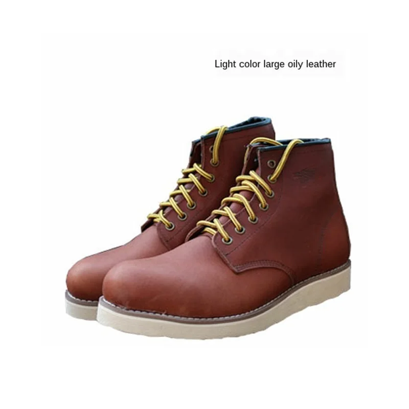 Новинка Модные мужские ботинки Рабочие мотоциклетные с красными крыльями