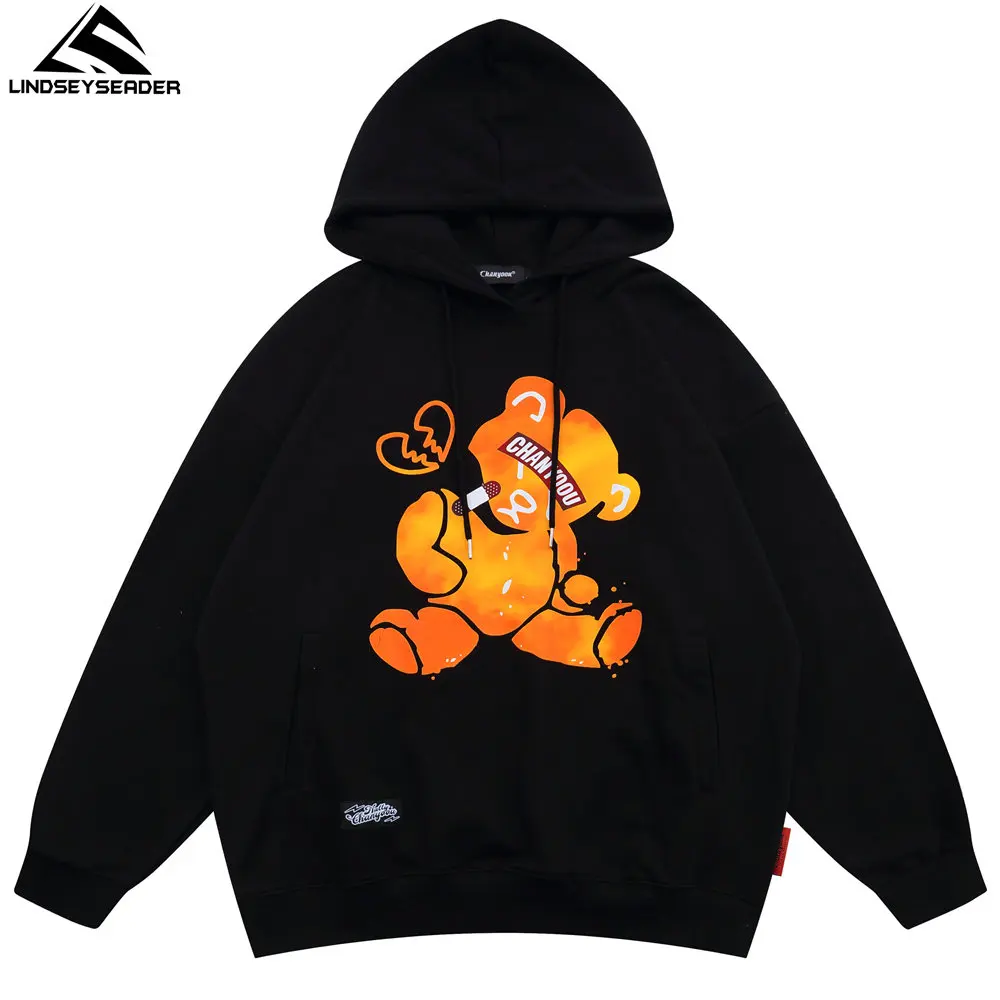 

Men's Hoodies Tie-dye Flocking Symbols Printed Pullover Stranger Things Harajuku Cotton Streetwear Oversized Men Clothing