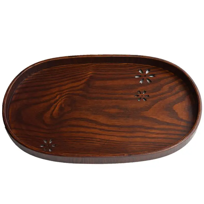 Wood Tea Plates Oval Dinner Plate Fruit Dishes Dim Sum Food Launch Candy Coffee Tray Serving Trays | Дом и сад