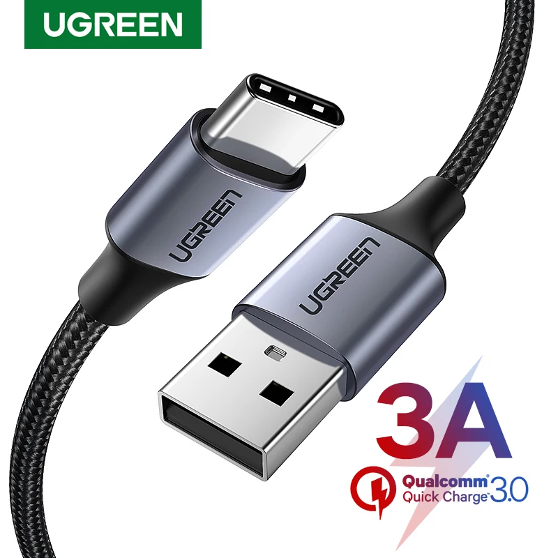 Зарядный кабель Ugreen usb type c 3 А для Samsung s10 s9 s8 huawei xiaomi 9 QC3.0 Android короткий 1 м 2 м|Кабели
