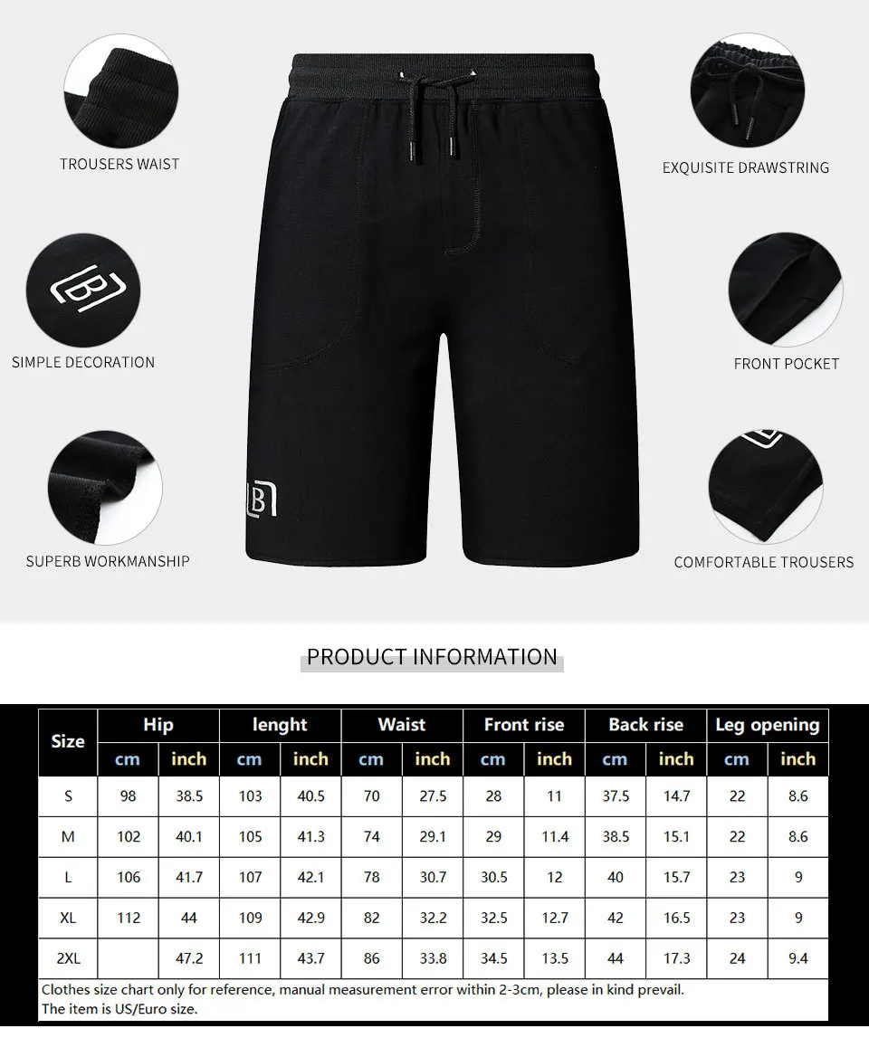

Summer Casual Men Cotton Shorts New Mens Sportwear Knee Length Sweatpants Male Short Jogger Workout Fashion Brand Trousers