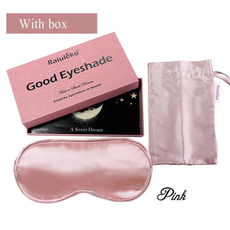 Pink With Box Высококачественная ткань быстро Спящая маска для глаз Регулируемая Повязка На Голову Повязка На глаза дышащая Ночная повязка на глаза для сна повязка - Цвет: Pink With Box