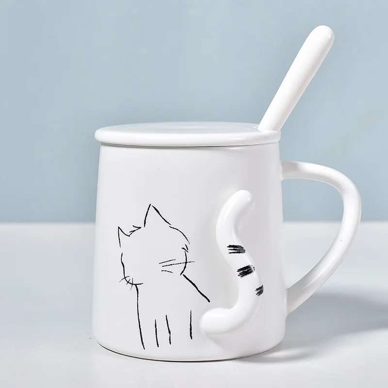 

Cute Cartoon 3D Cat Model Ceramic Coffee Mug Coffee Cup Breakfast Milk Water Cup Couple Creative Novelty Gifts