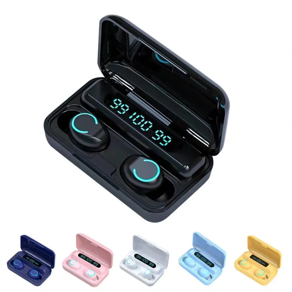 

F9-9 Macaron Color Bluetooth 5.0 Heavy Bass Touch Noise Reduction In-Ear Wireless Earphone Sports Earbuds For Samsung Apple