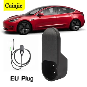 2021 tesla car charger holder adapter support type 2 wall bracket charging cable organizer for tesla model s x 3 y accessories free global shipping