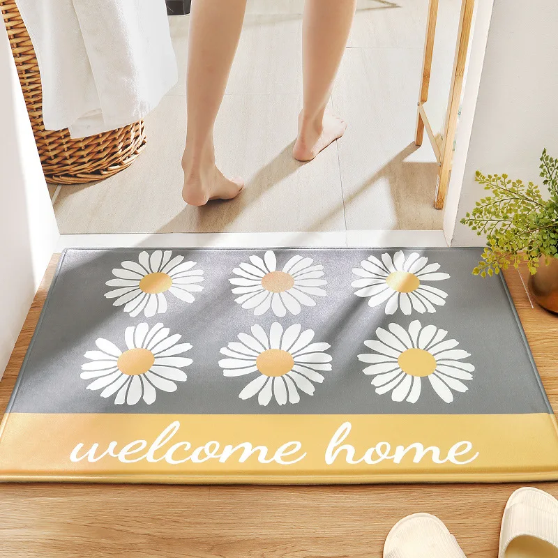 

Eovna Home Door Mat Flower Slip House Hold Bathroom Bathroom Comfortable Bath Paddoor Absorbent Mat Door Mat