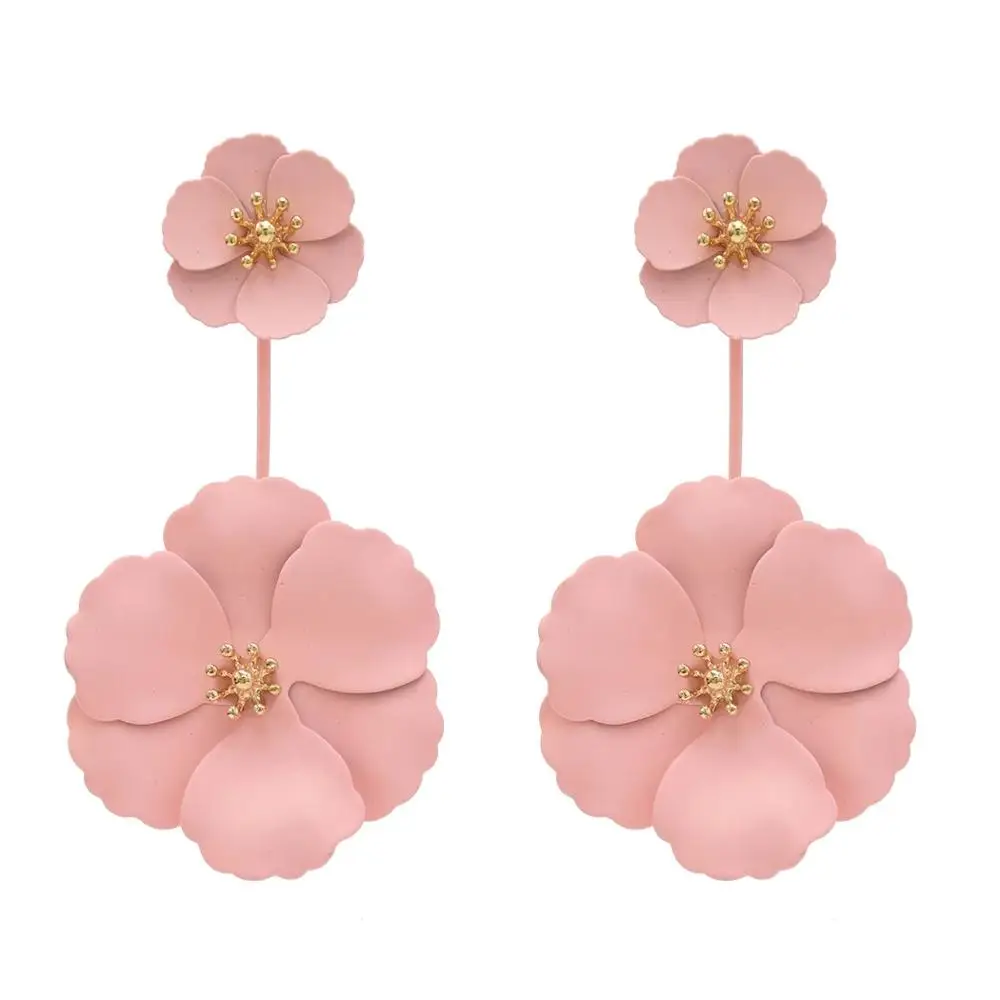 Корейские висячие серьги с цветами для женщин модные ювелирные изделия