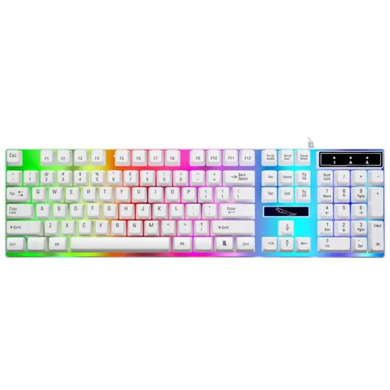 

1 Set of Wired Backlight Colorful Mechanical Feel Keyboard Kit 104 Keys Keyboard and Mouse Kit