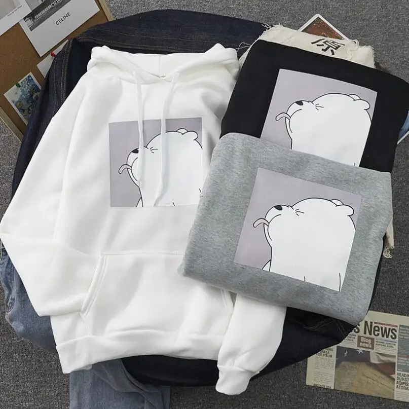 High Quality Hoodies print Kangaroo Pocket Sweatshirts Hooded Harajuku winter Casual Vintage Korean Pullovers Women sweetshirts