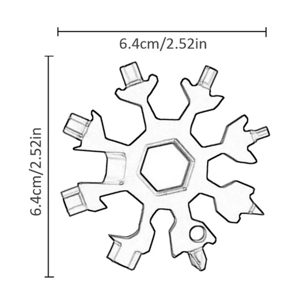 

3 Colors Stainless Steel Snowflake Universal Tool Multifunctional Edc Hex Snow Wrench Multi-Purpose Gadget Tools