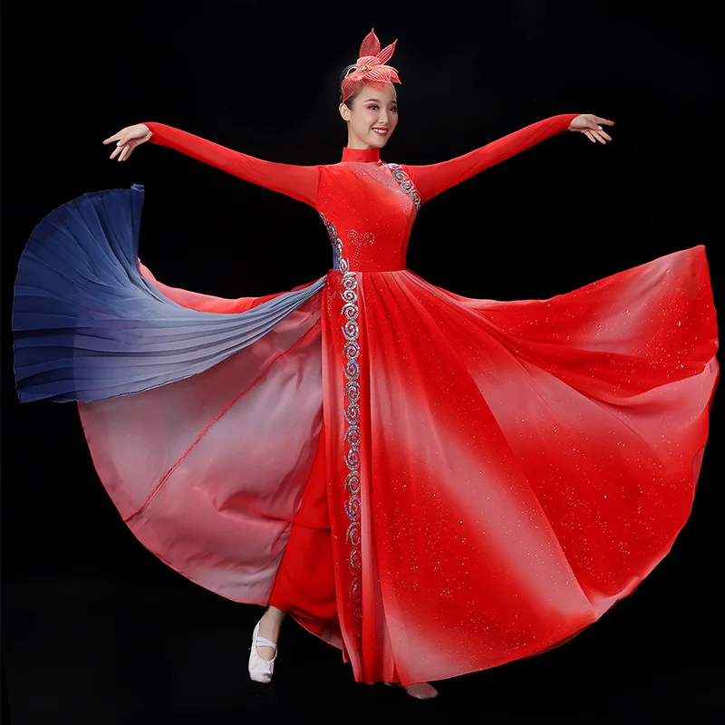 

Stage Chinese Traditional Costumes Dance Dress for Women New Year Adult Tang Suit Performance Hanfu Female Festival Clothing