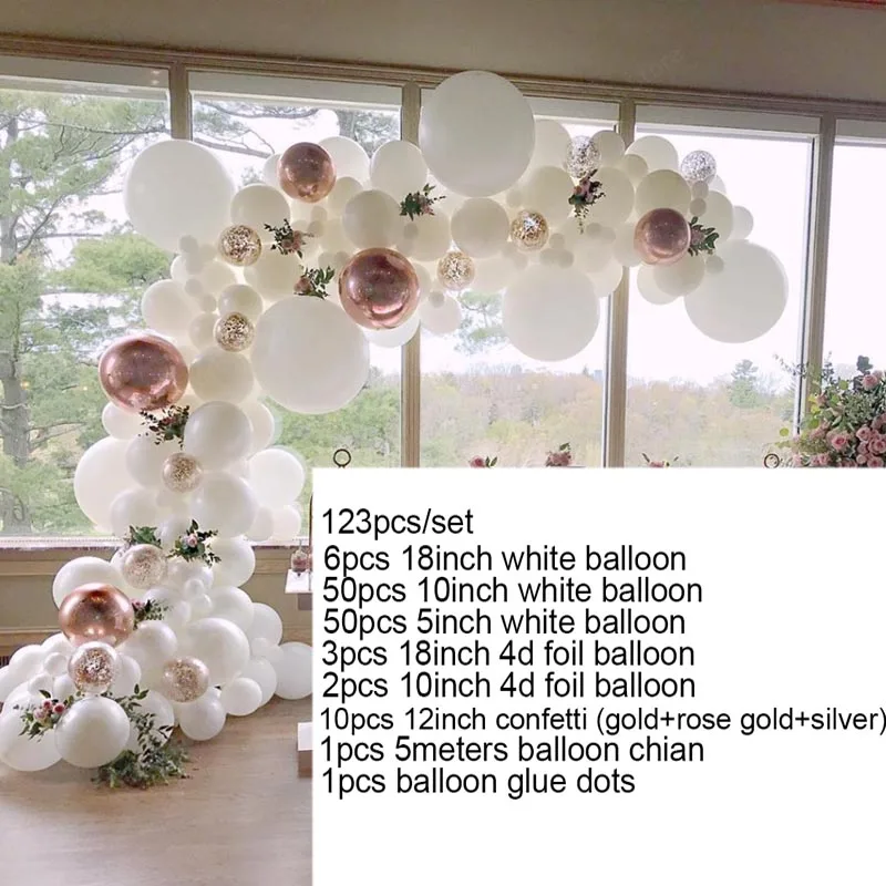 Белый воздушный шар комплект гирлянды золотой арка Свадебный | Дом и сад