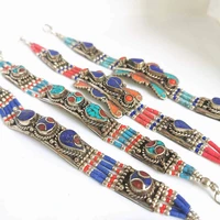 indian bracelets copper inlay colorful stone clasp bracelets multi designs bb 475
