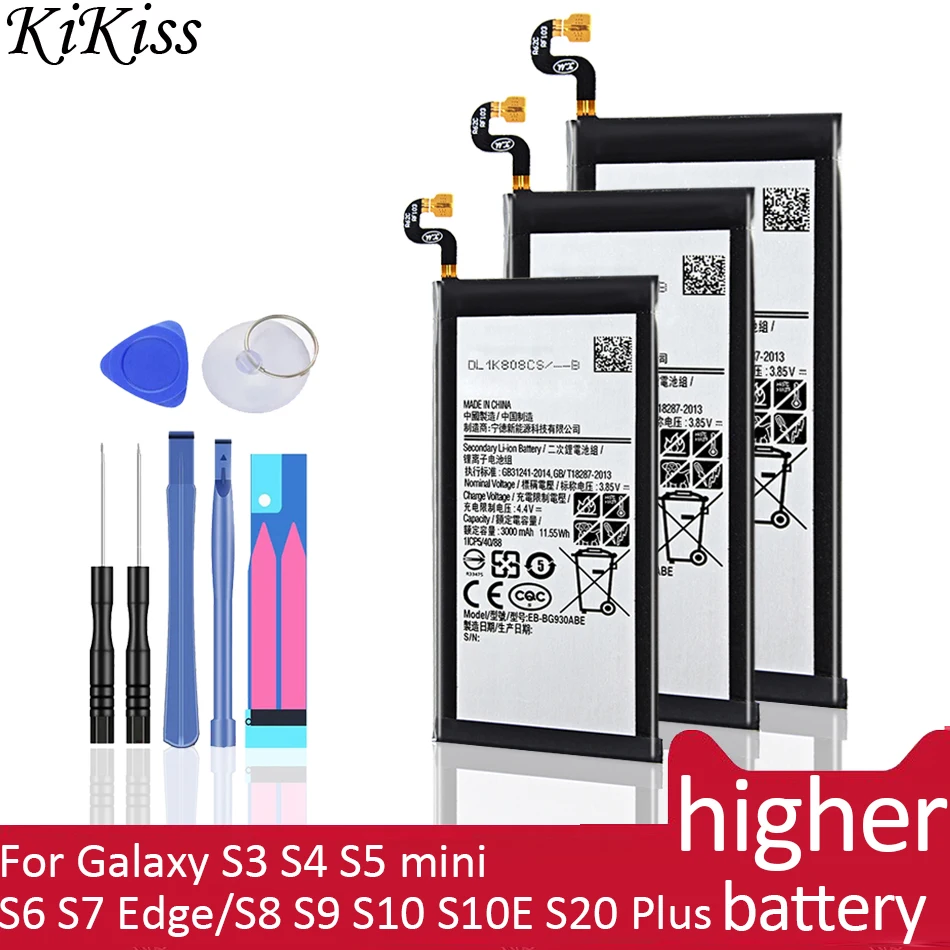 

For Samsung S5 S6 S7 Edge S8 S9 S10 S10E S20 Plus Battery For Galaxy S3 S4 mini SM G900 G900I G900F G900H G930F G950 EB-BG900BBE
