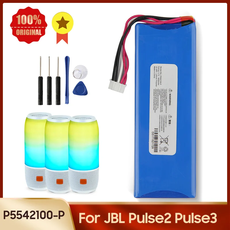 

100% Original Battery P5542100-P For JBL Pulse2 Pulse3 6000mAh Replacement Battery 6000mAh +tools