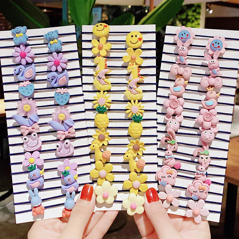 Резинки для волос Детские с мультяшным рисунком разноцветные аксессуар на