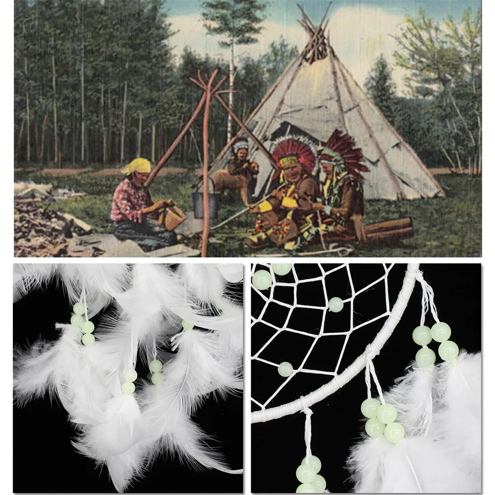 2pcs Fashion Dream Catcher for Kids Glow in The Dark Blue Catchers Owl Decor Home Bedroom Wall Hanging Decorations | Дом и сад